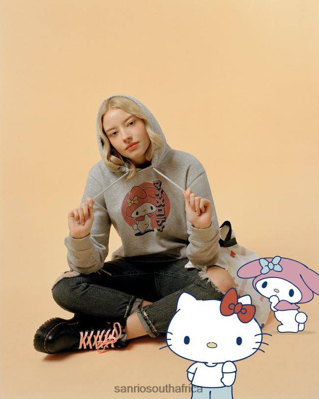 Sanrio My Melody Japanese Graphic Premium Organic Cotton Grey Hoodie HNX6N5 Clothing Sanrio My Melody Japanese Graphic Premium Organic Cotton Grey Hoodie HNX6N5 Clothing