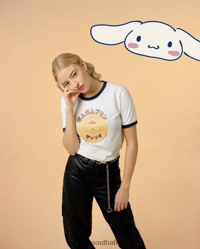 Sanrio Pompompurin Japanese Graphic Ringer T-Shirt HNX6N15 Clothing Sanrio Pompompurin Japanese Graphic Ringer T-Shirt HNX6N15 Clothing